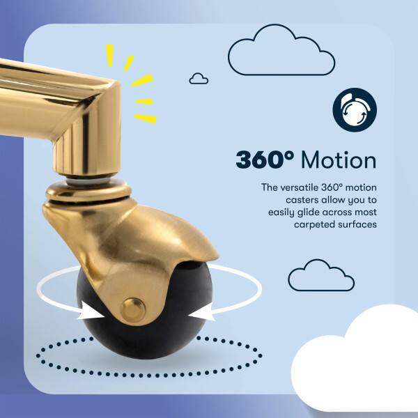 360° Motion  
The versatile 360° motion casters allow you to easily glide across most carpeted surfaces.