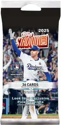 2025 TOPPS STADIUM CLUB A di THE EXCLUSIVE TRADING CARD Dodger FREDDIE FREEMAN 5 LOS ANGELES DODGERS 36 CARDS MAJOR LEAGUE BASEBALL PACKS WITH A SPECIAL INSERT MAY CONTAIN LESS CARDS. Look for 3 Exclusive Pink Parallels (NO PURCHASE NECESSARY. VISIT TOPPS.COM NPN FOR DETAILS AND ENTRY.)