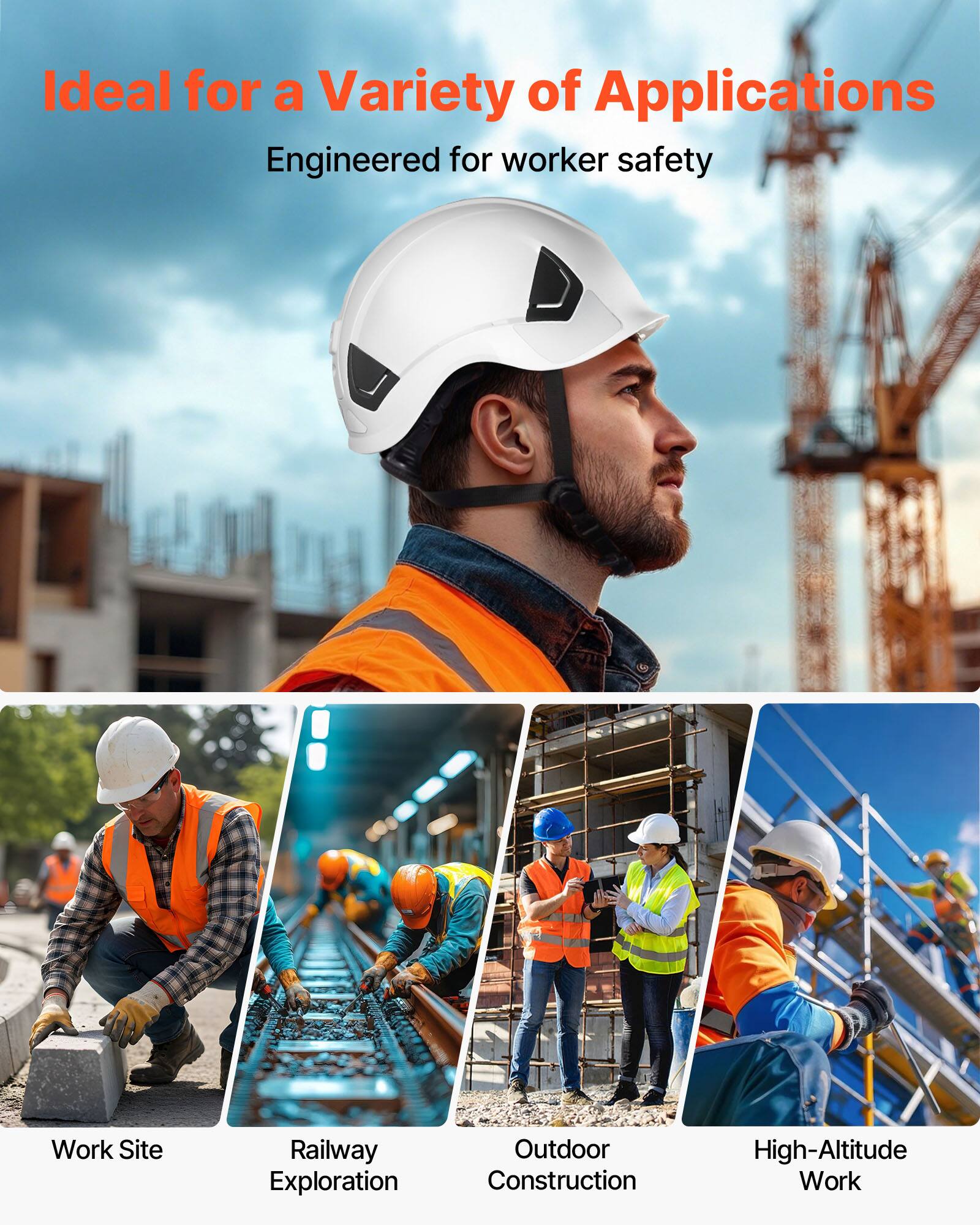 Ideal for a Variety of Applications  
Engineered for worker safety  

Work Site  
Railway Exploration  
Outdoor Construction  
High-Altitude Work