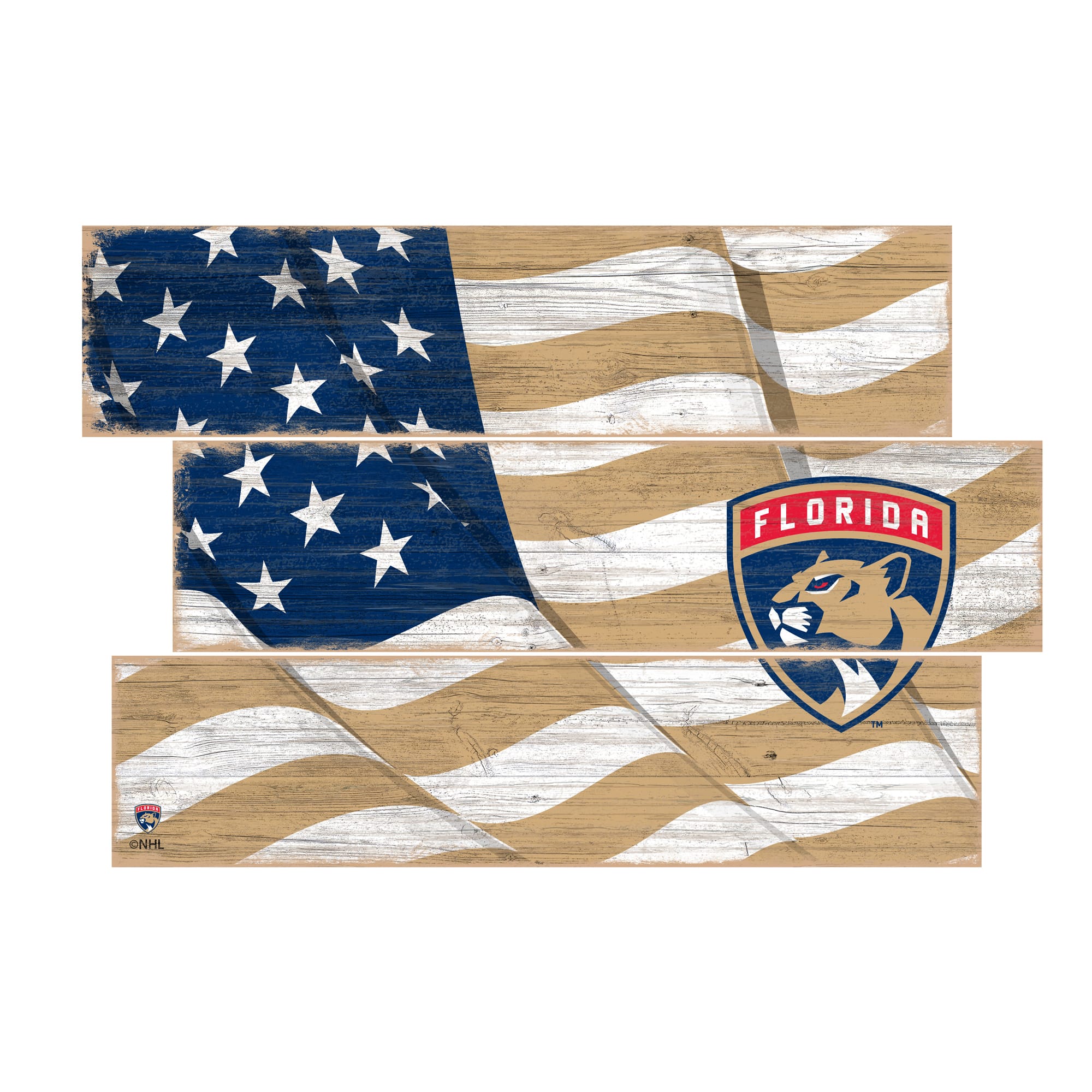 Fan Creations - Florida Panthers 3-Plank Team Flag - Multicolor