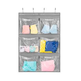 Dapper Styles - Weekly Clothes Organizer Day Of Week School Clothing Storage Hanging Closet Organization For Monday To Week - Gray