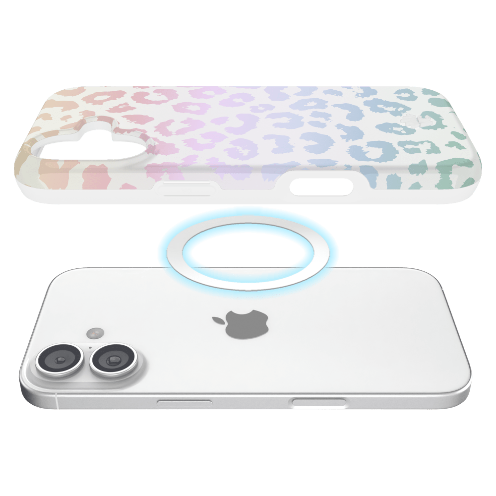 Alt View 3. VELVET CAVIAR - Velvet Caviar iPhone 17 MagSafe Phone Case - White Opal Leopard - White Opal Leopard.