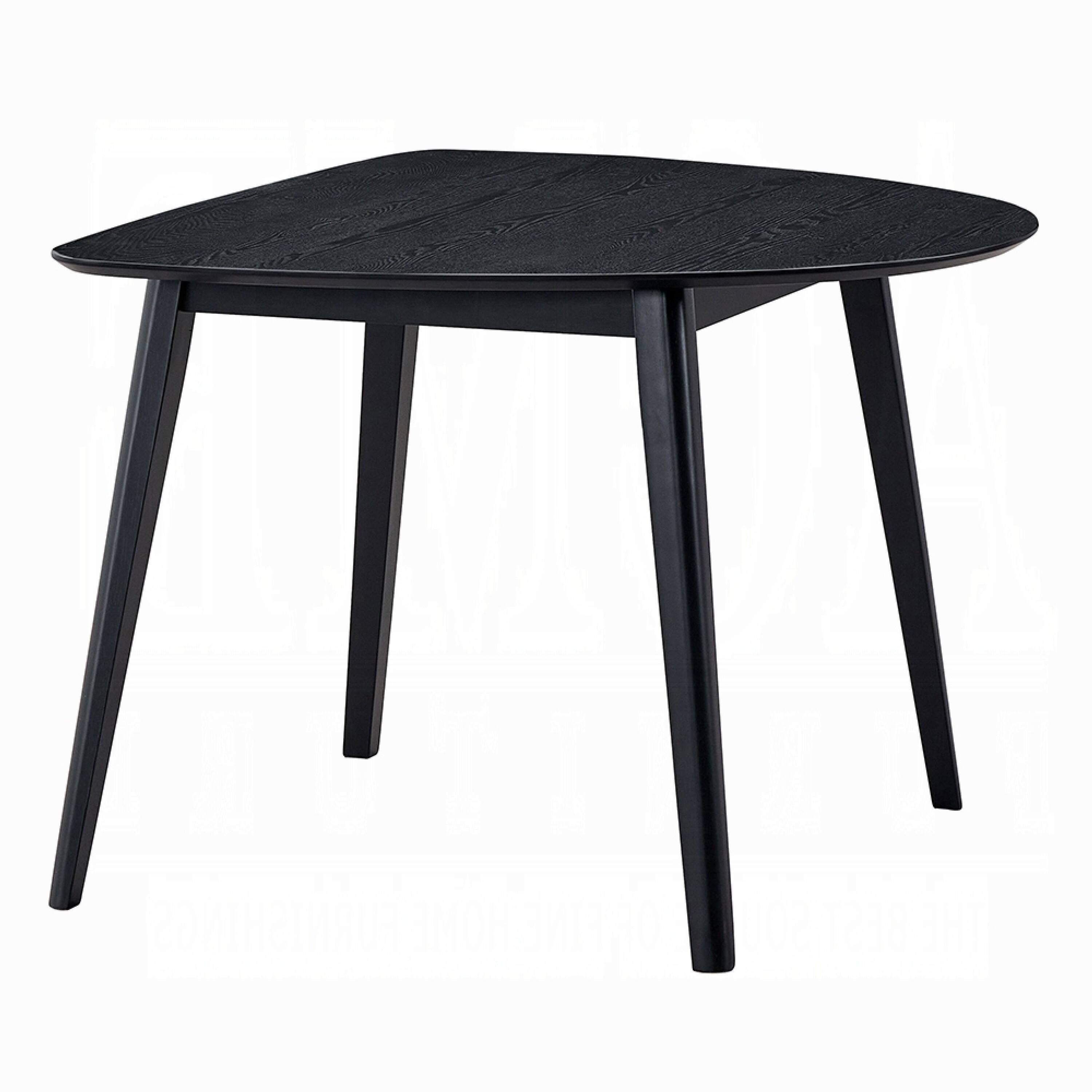 Alt View 2. Manhattan Lane - Rory Dining Table, 43 Inch Half Moon Top, Scandinavian Black Wood - Black.