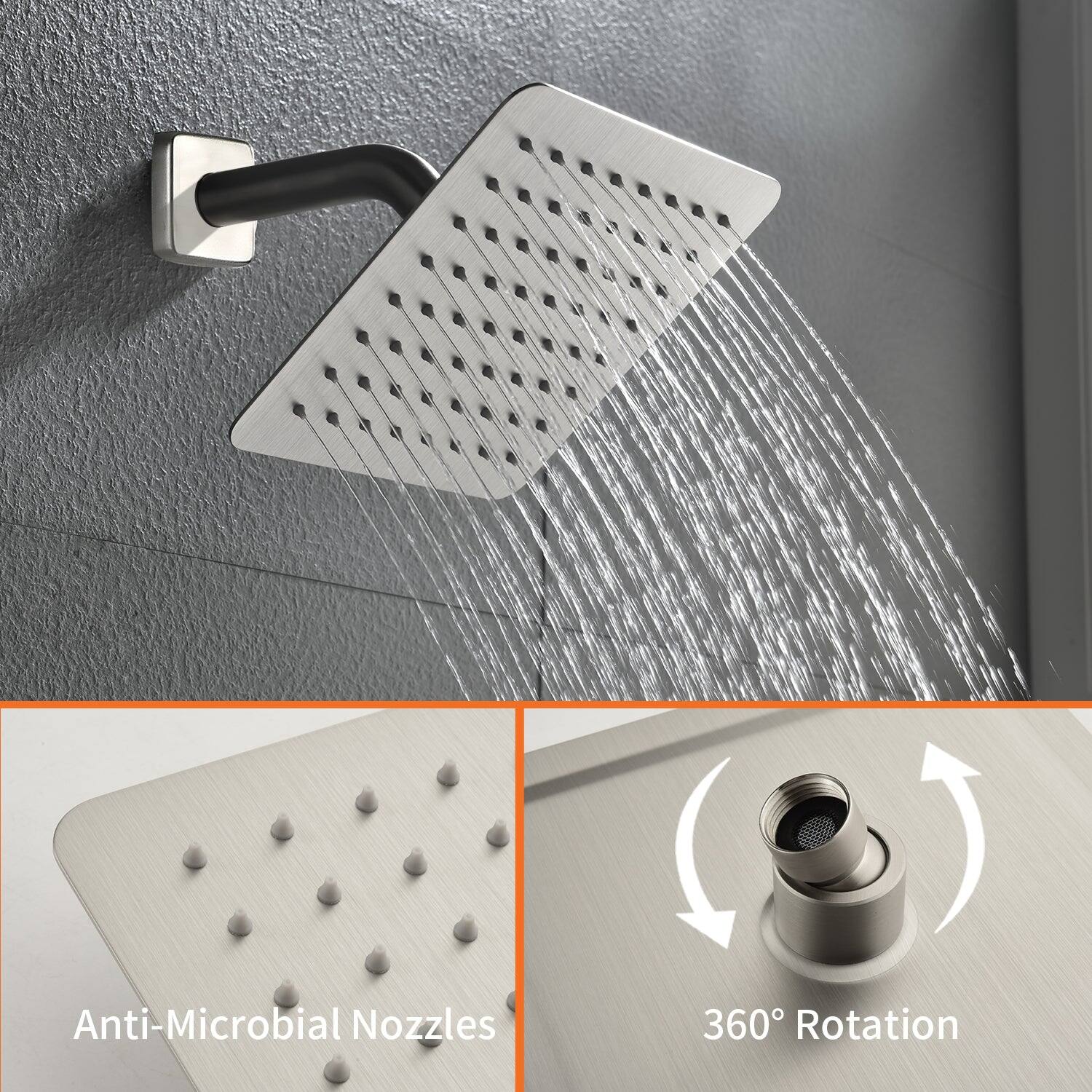 Anti-Microbial Nozzles  
360° Rotation