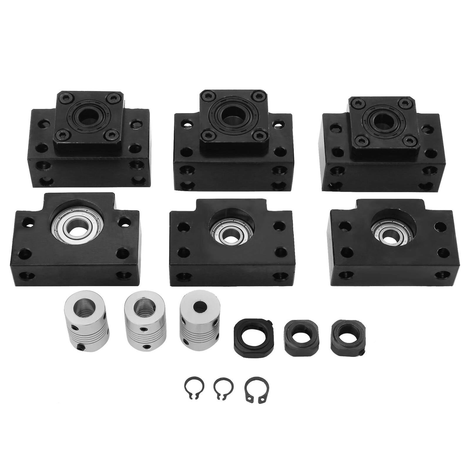 Alt View 5. VEVOR - Linear Rail, Ballscrew x 3, RM1605-350mm 650mm 1050mm x 2 Linear Rail Support, 12 CNC Kit Linear Shaft Optical Axis - Silver.