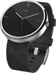Front Standard. Motorola - Moto 360 Smart Watch for Android Devices 4.3 or Higher - Gray Leather.