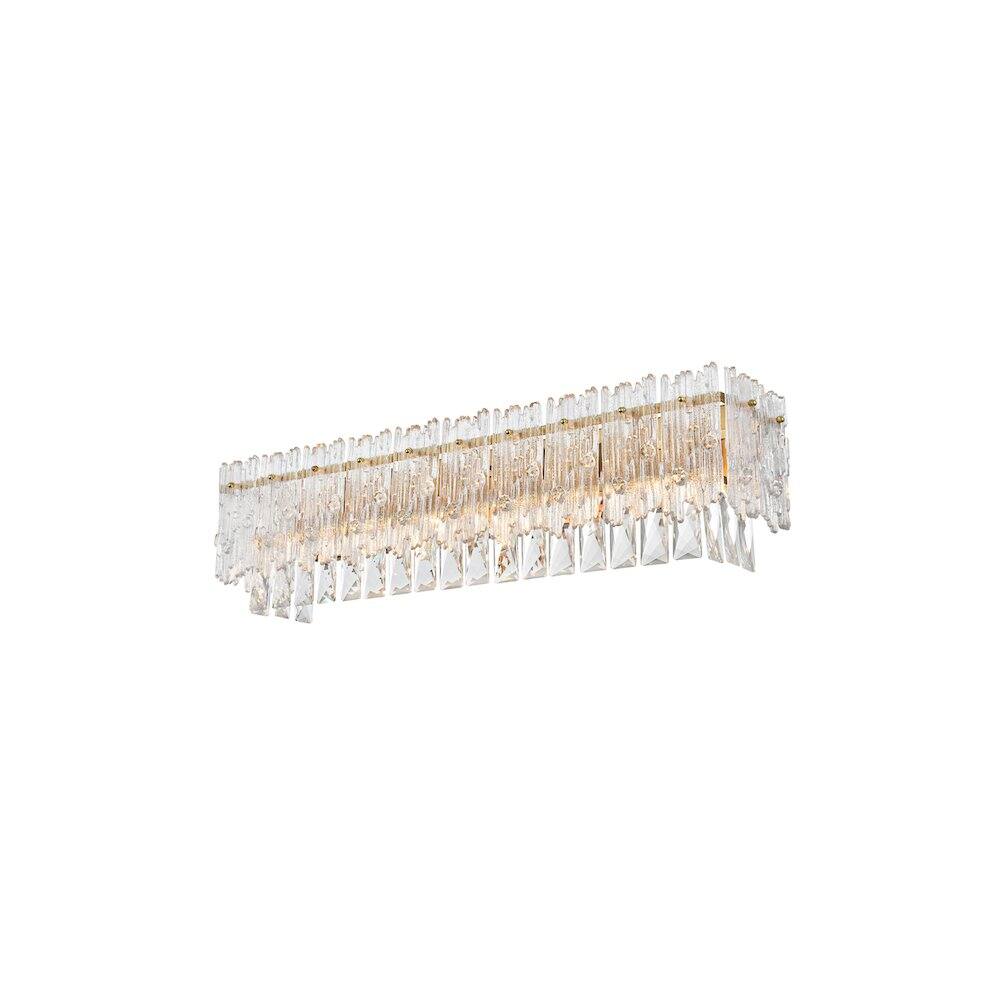 Alt View 2. Elegant Lighting - Emilia 27 inch Wall Sconce in Satin Gold - Satin Gold And Clear.