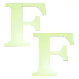 Unique Bargains - 2pcs 3D 5.9" Letter F Mirror Wall Sticker, Self-Adhesive Glow in the Dark for DIY Party Wedding Room Decoration - Green