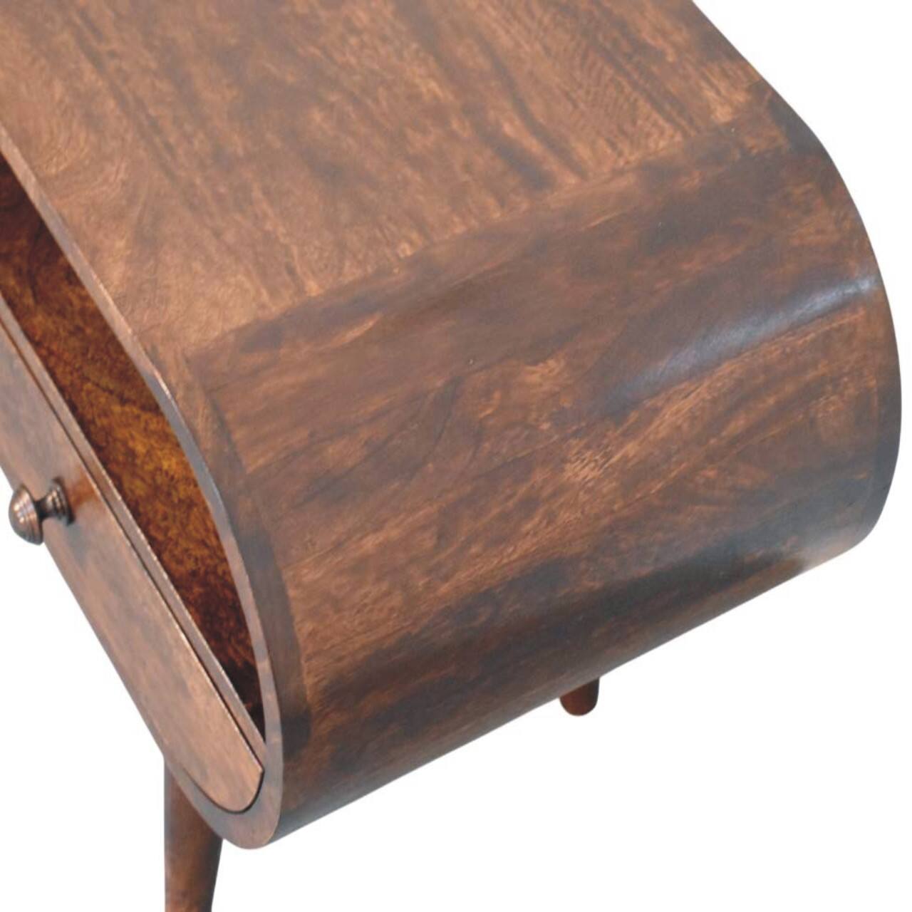Alt View 1. Artisan Furniture - Artisan Furniture Solid Wood Walnut Curved Two Drawer Media Unit, Brown - Brown.