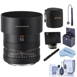 Hasselblad - XCD 55mm f/2.5 V Lens, Bundle with Soft Lens Case, 72mm Filter Kit, Lens Shade, Pen Lens Cleaner and Cleaning