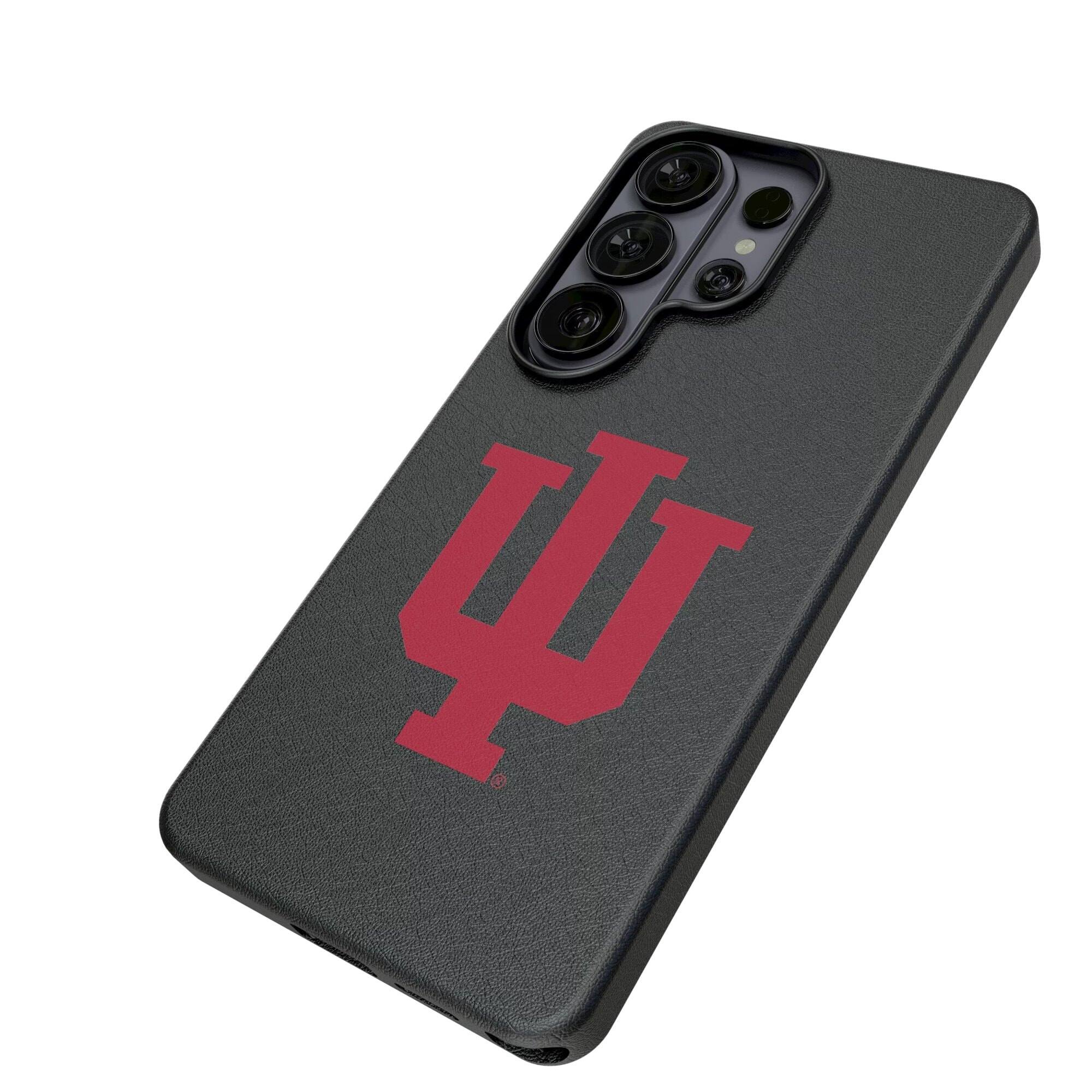 Alt View 1. Keyscaper - Indiana Hoosiers Text Backdrop Galaxy Magnetic Bump Case - S25 Ultra - Black.