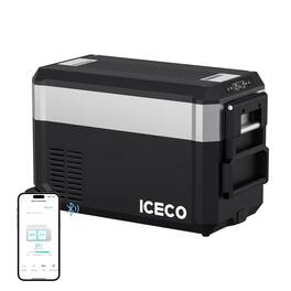 ICECO - JP40 Pro Dual Zone Wheeled 39QT Portable Cooler Silver - Black/Silver