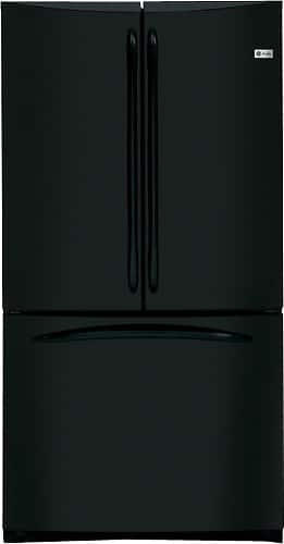 Front Standard. GE - Profile 20.7 Cu. Ft. Counter-Depth French Door Refrigerator - Black-on-Black.