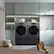Alt View 6. LG - SIGNATURE 5.8 Cu. Ft. High-Efficiency Stackable Smart Front Load Washer with Steam and ezDispense - Brushed Black Steel.