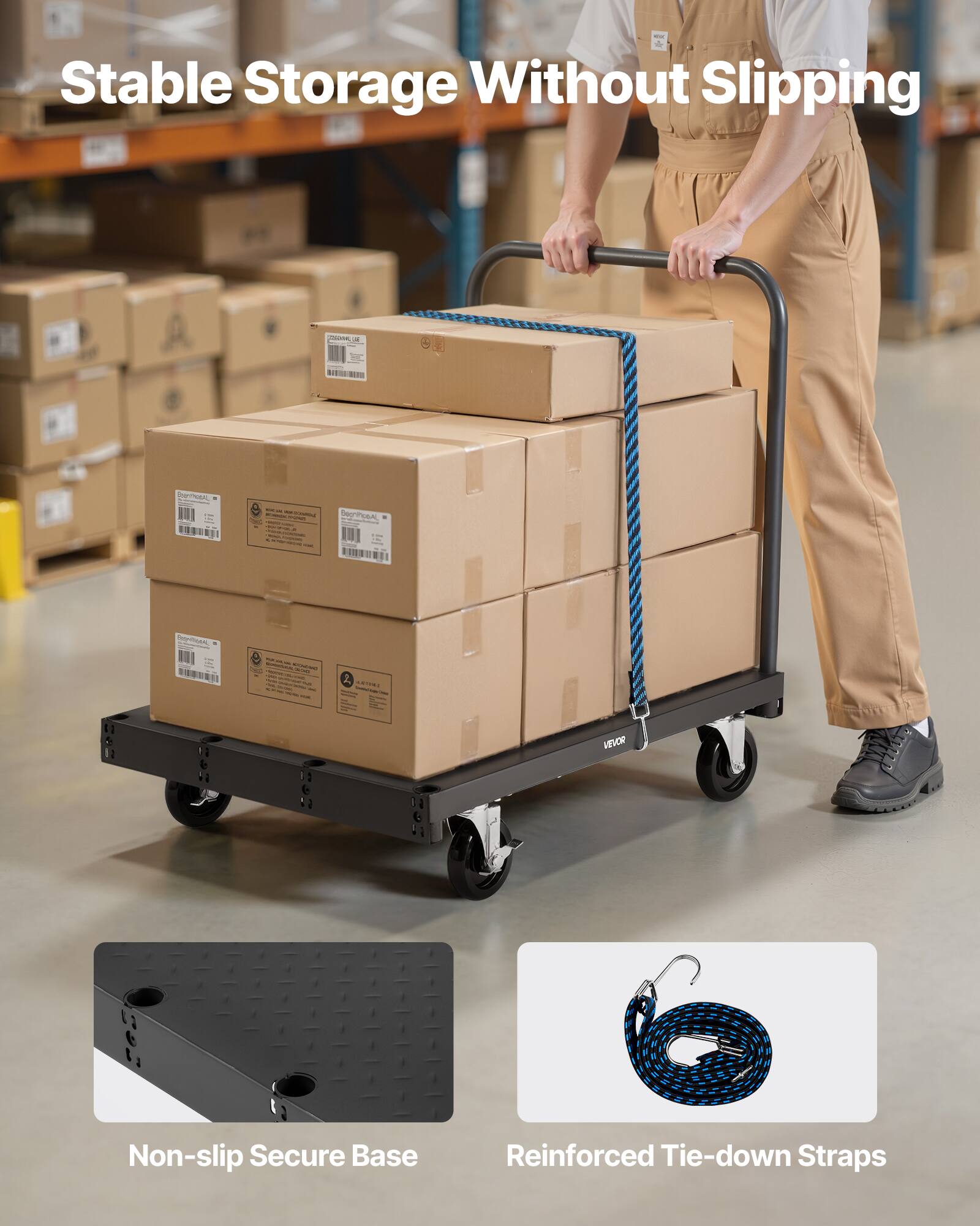 - Stable Storage Without Slipping
- Non-slip Secure Base
- Reinforced Tie-down Straps