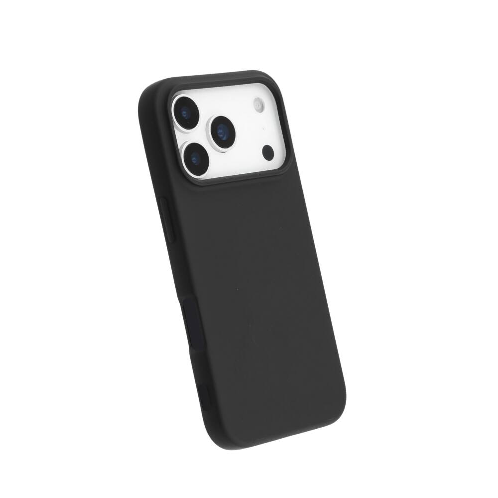 Qixxronics - for iPhone 17 Pro Max Silicone Case Shock-Absorbent Slim Protective Phone Cover - Black