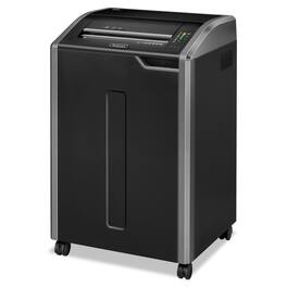Fellowes - 38480 Powershred 485i 38 Manual Sheet Capacity TAA Compliant 100 Percent Jam Proof Strip-Cut Shredder - Black/Dark Silver