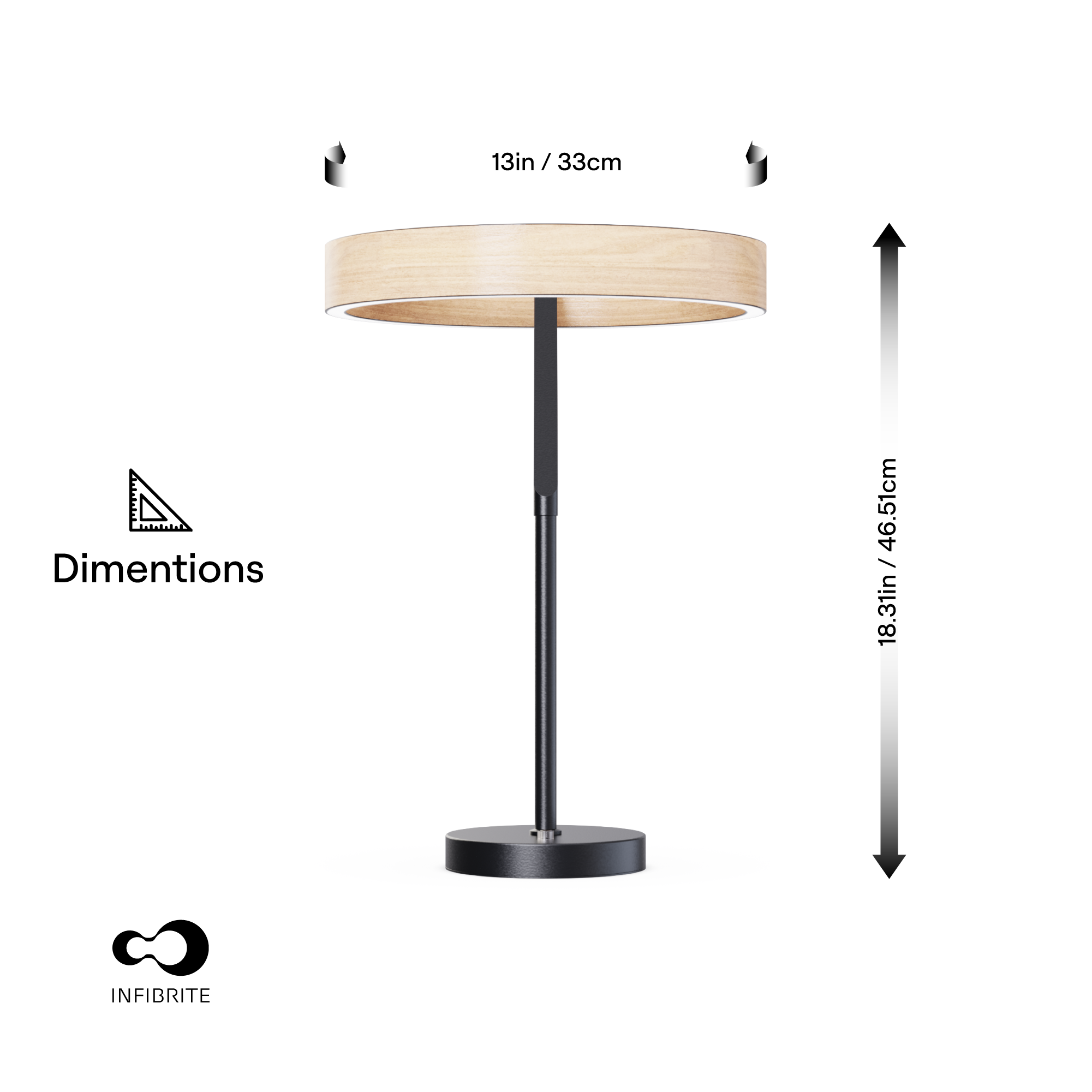 13in / 33cm  
Dimensions  
18.31in / 46.51cm  
INFIBRITE