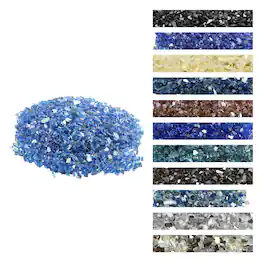 VEVOR - Fire Glass, 10LBS / 4.5KG High-Temperature Resistant Fireplace Rocks, 1/4-Inch / 6.35 mm Reflective & Smokeless Glass - Cobalt Blue