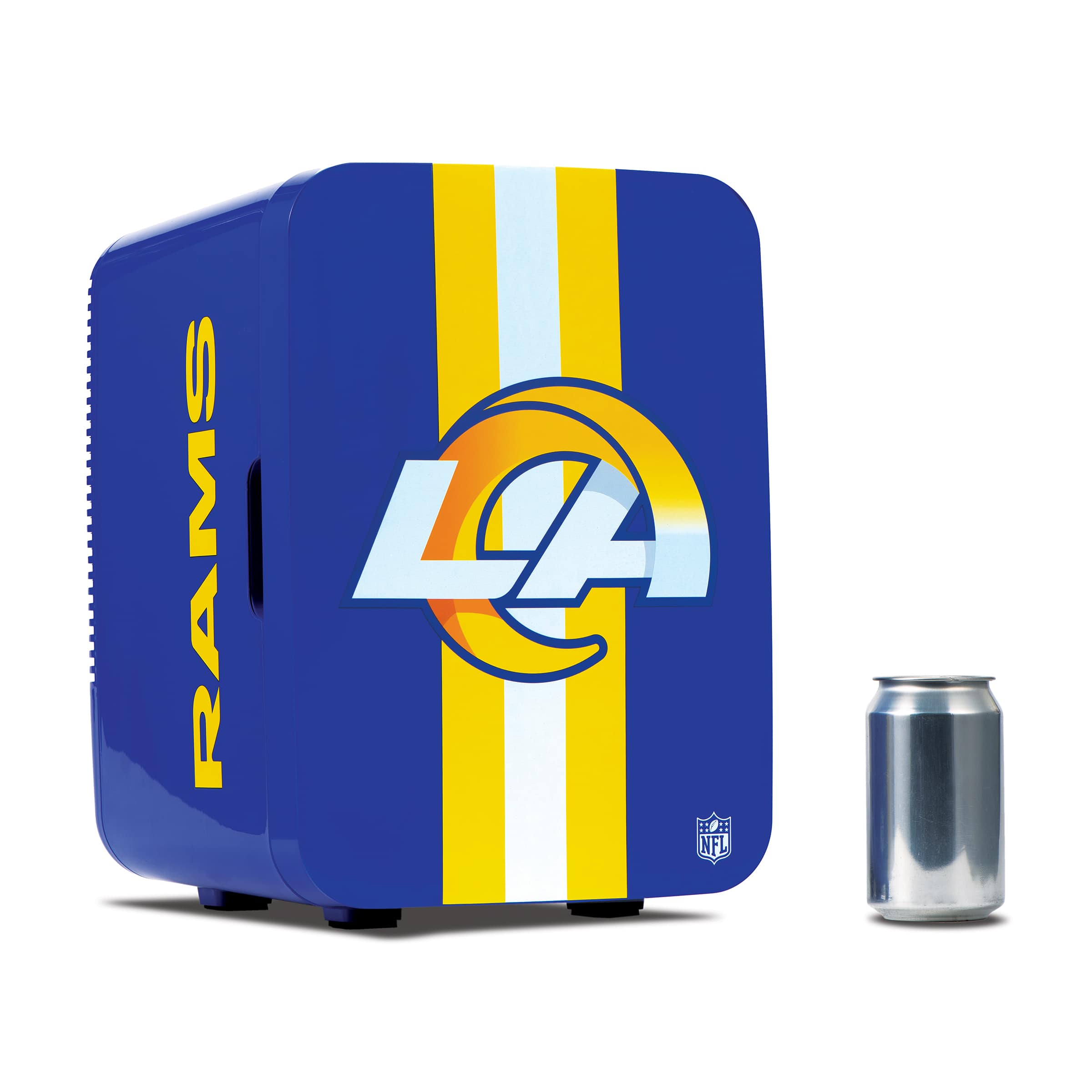 Ukonic NFL Los Angeles Rams 15-Can Mini Fridge 10L AC/DC Portable Refrigerator, Official Team Logo - Blue