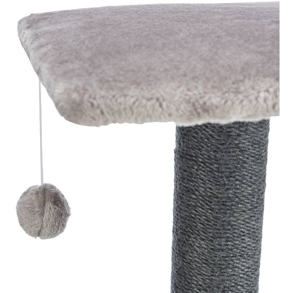 Alt View 4. TRIXIE - Altea Plush 3-Level Cat Tree with Sisal Scratching Posts & Cat Toy - Dark Gray.