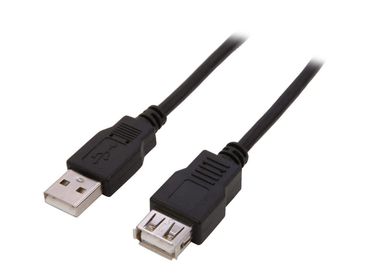 Nippon Labs - Black 15 ft. USB cable A/Male to A/Female extension 15ft USB cable Model USB-15-MF-BK 15 feet