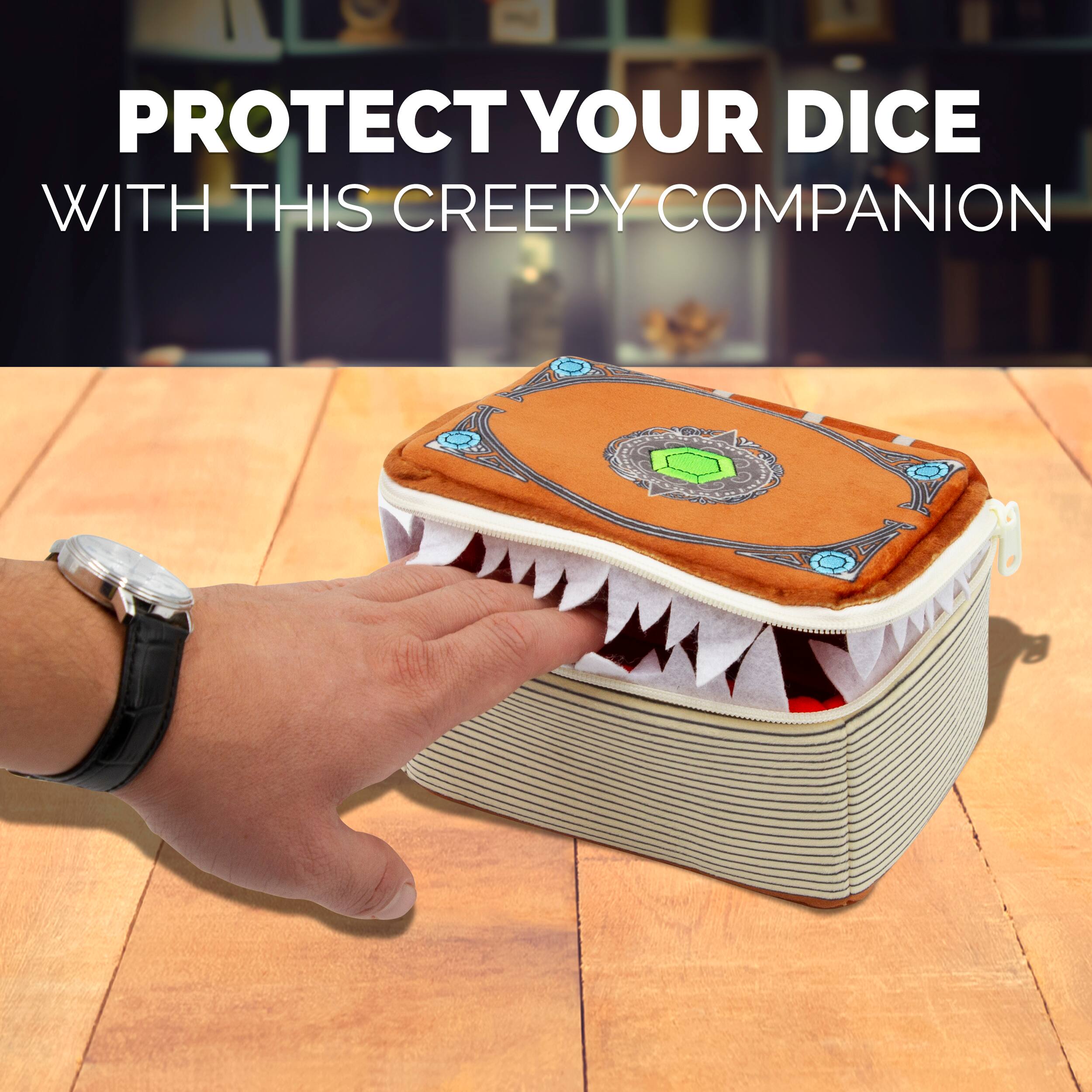PROTECT YOUR DICE WITH THIS CREEPY COMPANION
