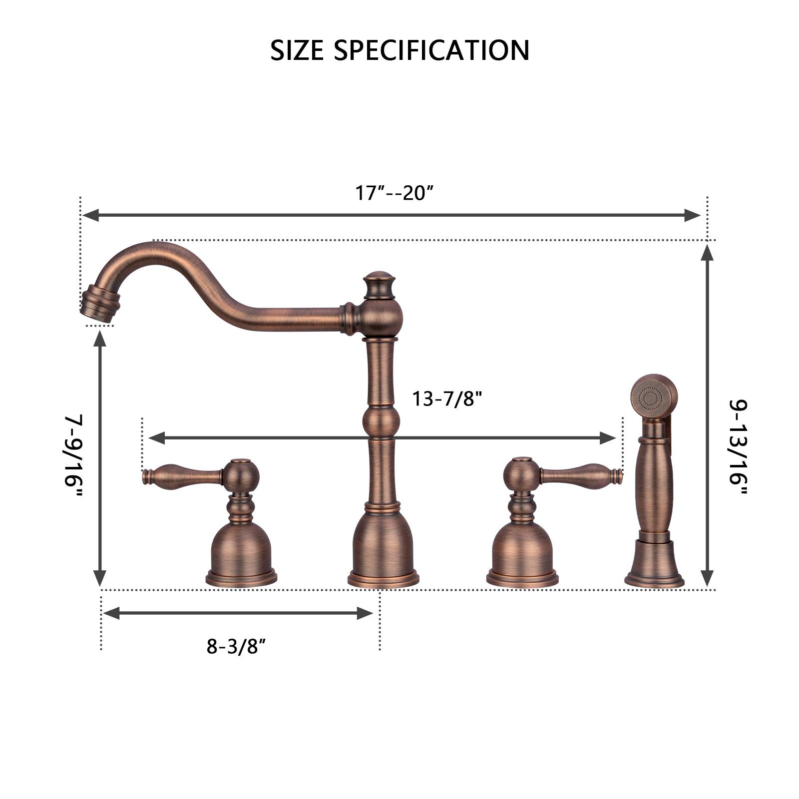 SIZE SPECIFICATION

17" -- 20"

7-9/16"

13-7/8"

9-13/16"

8-3/8"