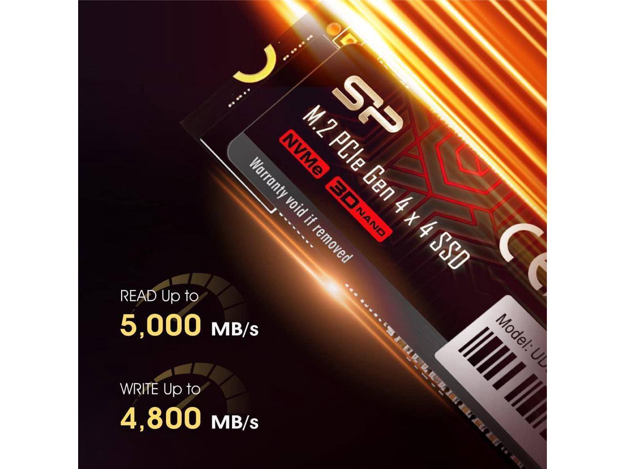 Silicon Power 2TB UD90 NVMe 4.0 Gen4 PCIe M.2 SSD R/W up to 5,000