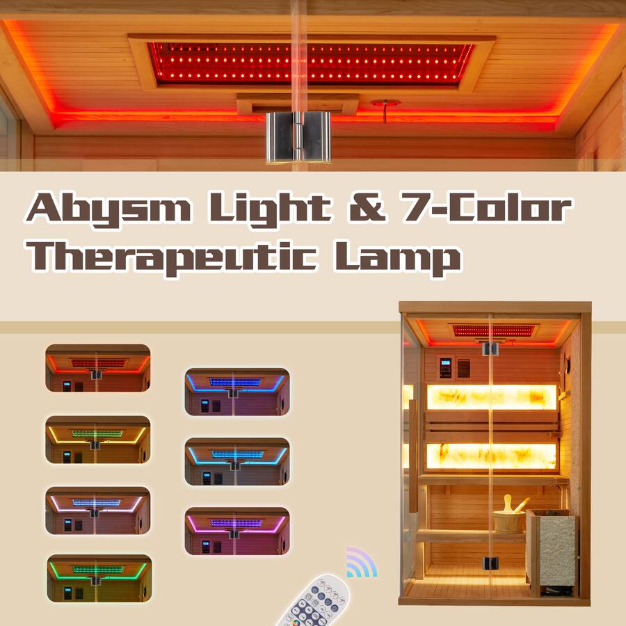 U HOMY 2 Person Steam Sauna Energy Efficient with Chromotherapy, 7 ...