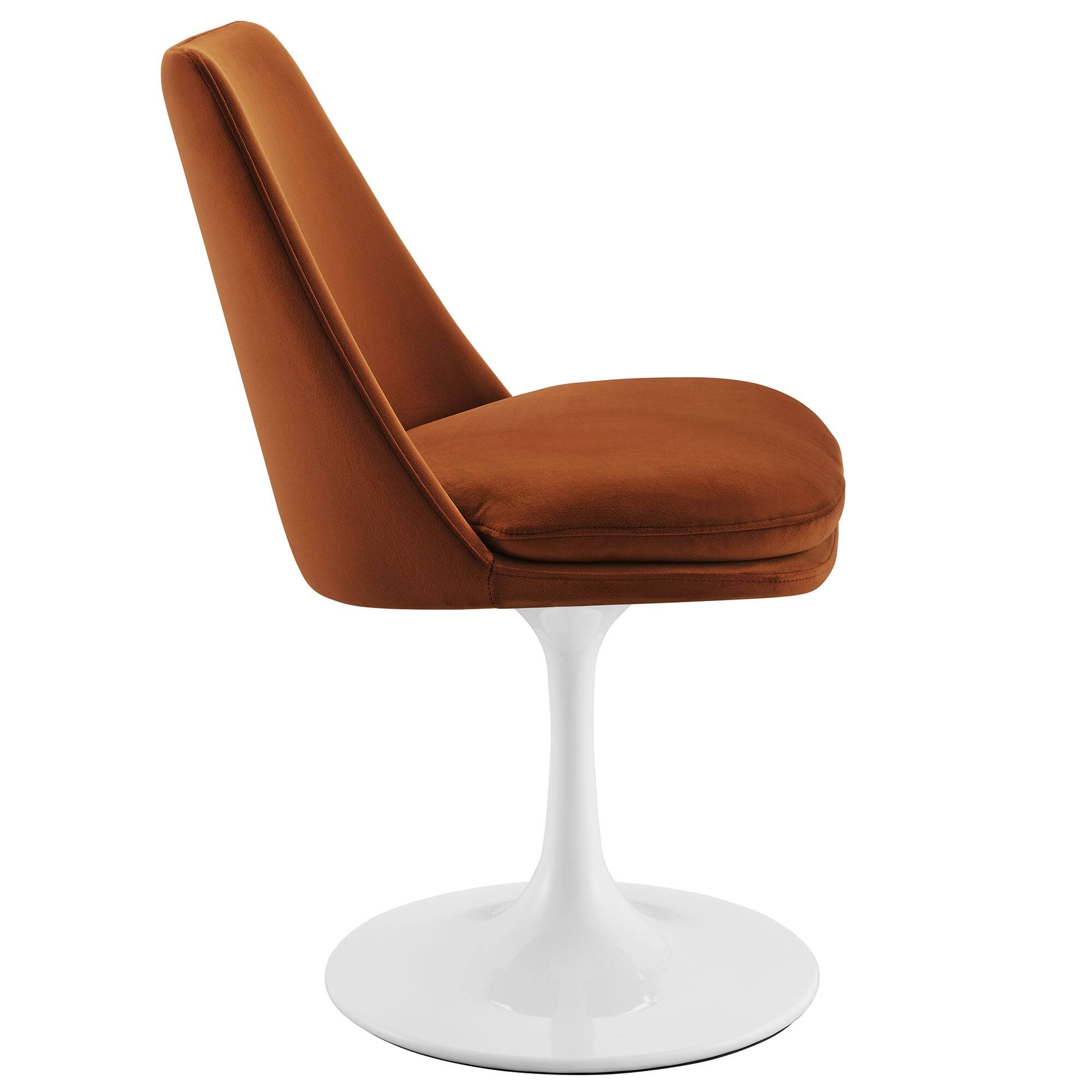 Back. Modway - Lippa Swivel Dining Performance Velvet Side Chair by Modway - Brown.