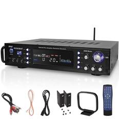 PYLE P3301BAT - MM POWER UB 1NS I m - R Hybrid Pre-Amplifier Receiver System
- 3000 Watts
- MASTER VOL
- INPUT
- SUB OUT
- MENU
- A/V
- MIC VOL
- MIC THRE
- BASS
- TREBLE
- U 20 dB
- 3000 Watts
- AP MASTER VOL