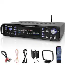 PYLE - Pro Audio Home Theater Stereo Amplifier - Black