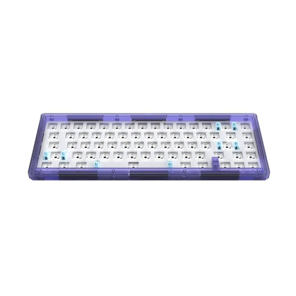 Front. Pro Link Techs - Purple Transparent Wireless Keyboard Barebones - Purple.