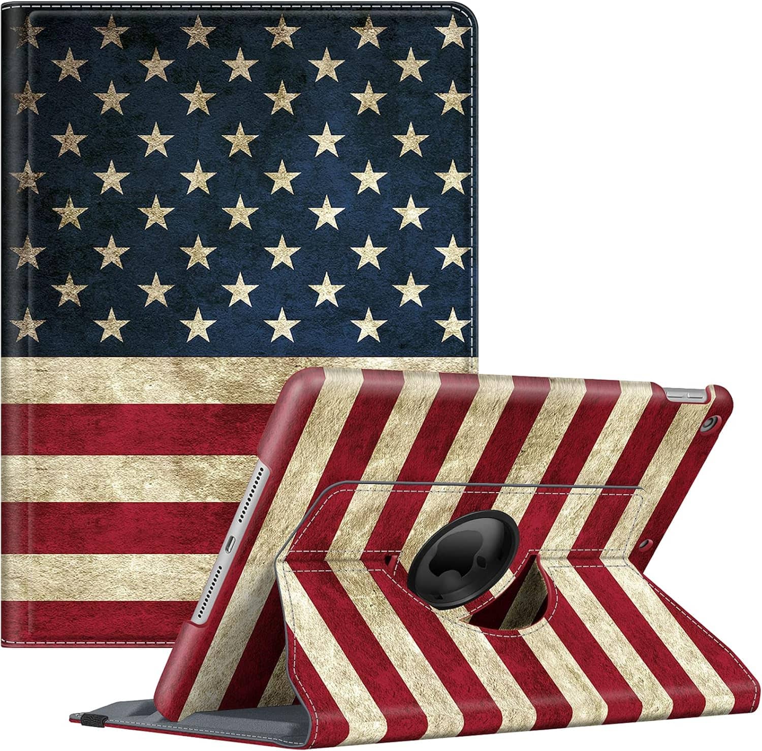 Fintie - 360° Rotating Case for iPad 9th / 8th / 7th Generation 10.2 Inch | Shockproof Cover with Pencil Holder Auto Wake/Sleep - US Flag price history on PriceWatchPro