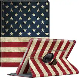 Fintie - 360° Rotating Case for iPad 9th / 8th / 7th Generation 10.2 Inch | Shockproof Cover with Pencil Holder Auto Wake/Sleep - US Flag