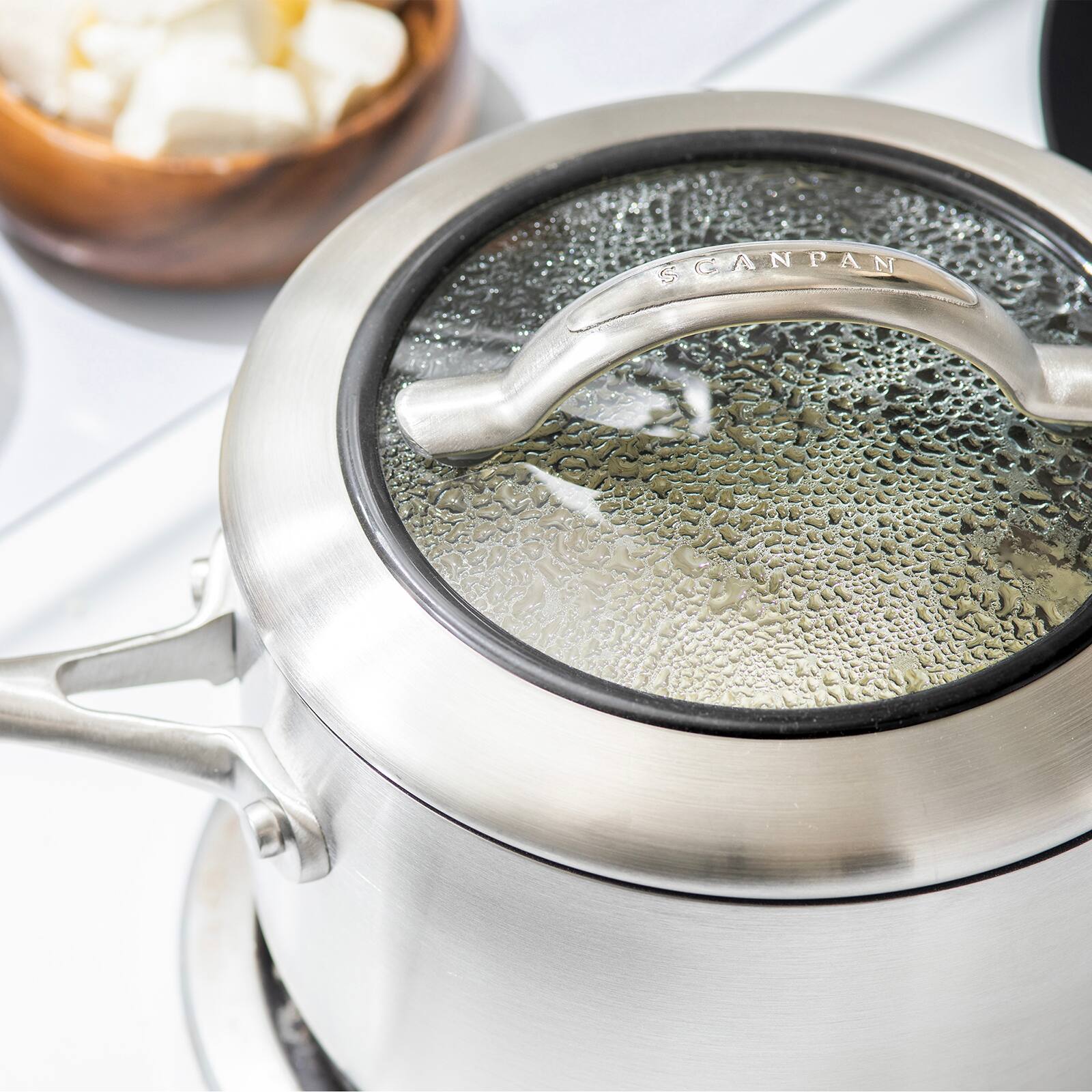 Alt View 3. Scanpan - CTX 2 Quart Saucepan with Lid, Stainless Steel - Silver.