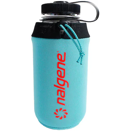Front. Nalgene - Nalgene Neoprene Sleeve for 32 oz. Wide Mouth Water Bottle - Cerulean - Cerulean.