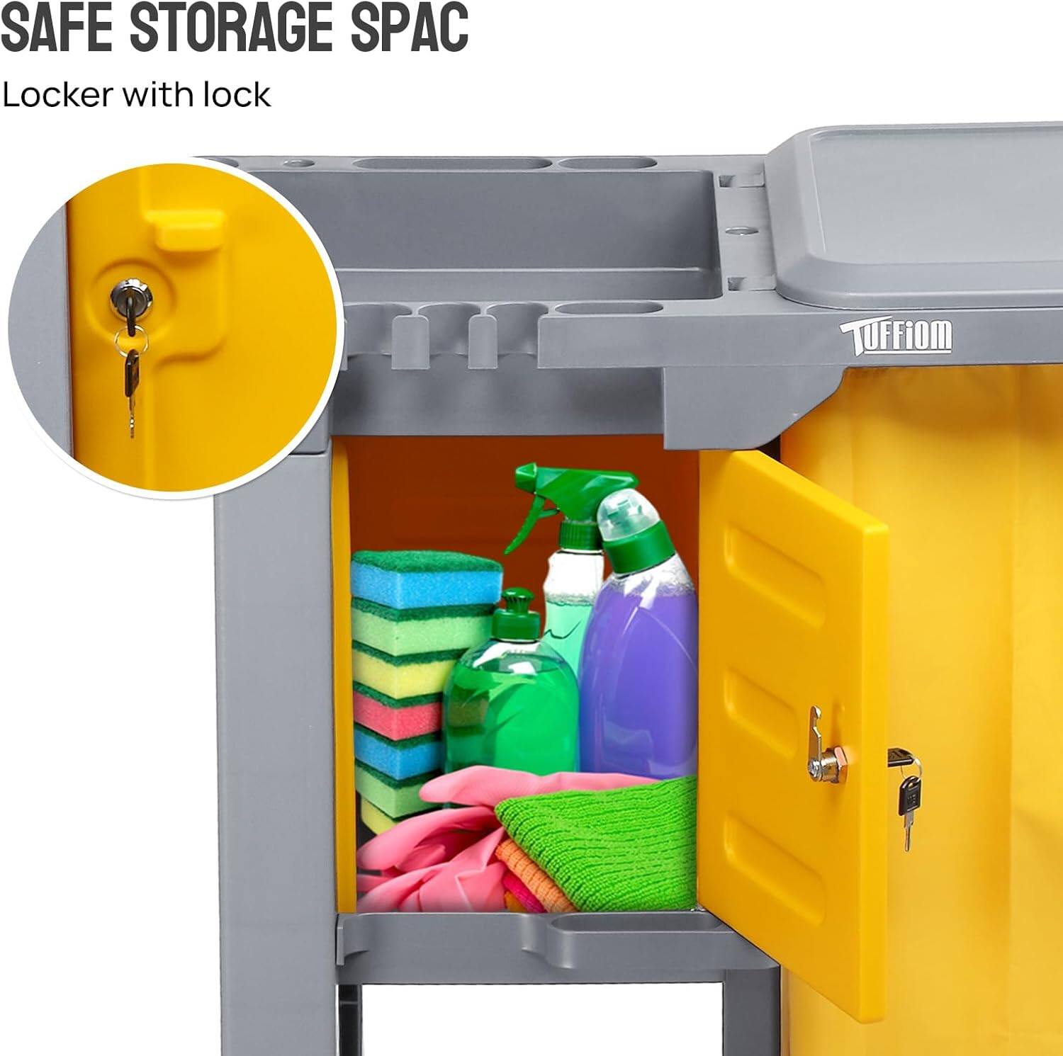 SAFE STORAGE SPACE  
Locker with lock  

TUFFiom