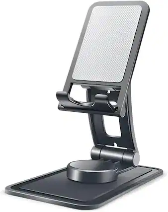 Front. Entronix - Entronix Adjustable Desktop Phone Stand - Portable Table Holder for Smartphones - black.