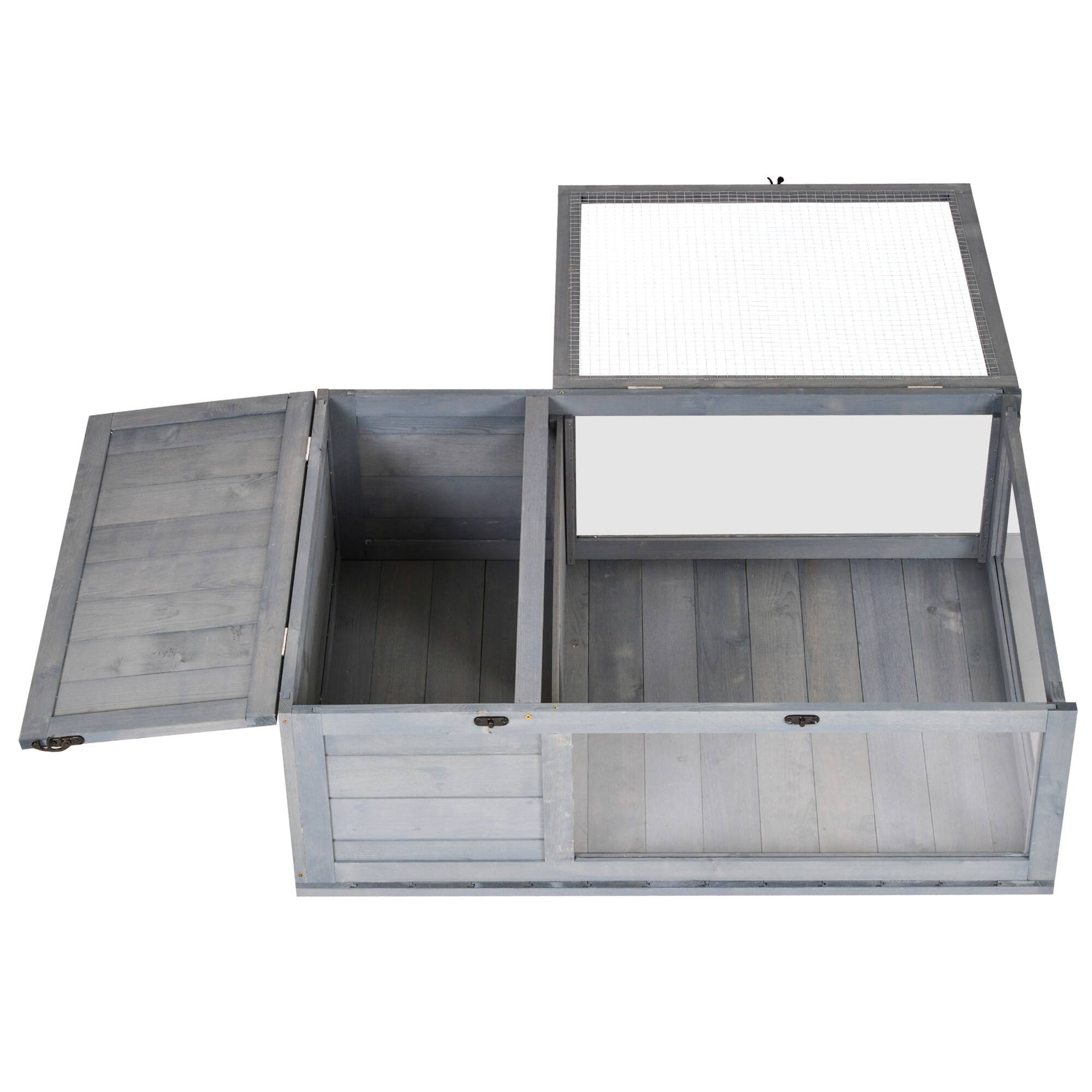Front. Pawhut - Wooden Reptile Cage with Top Access for Turtles, Lizards.