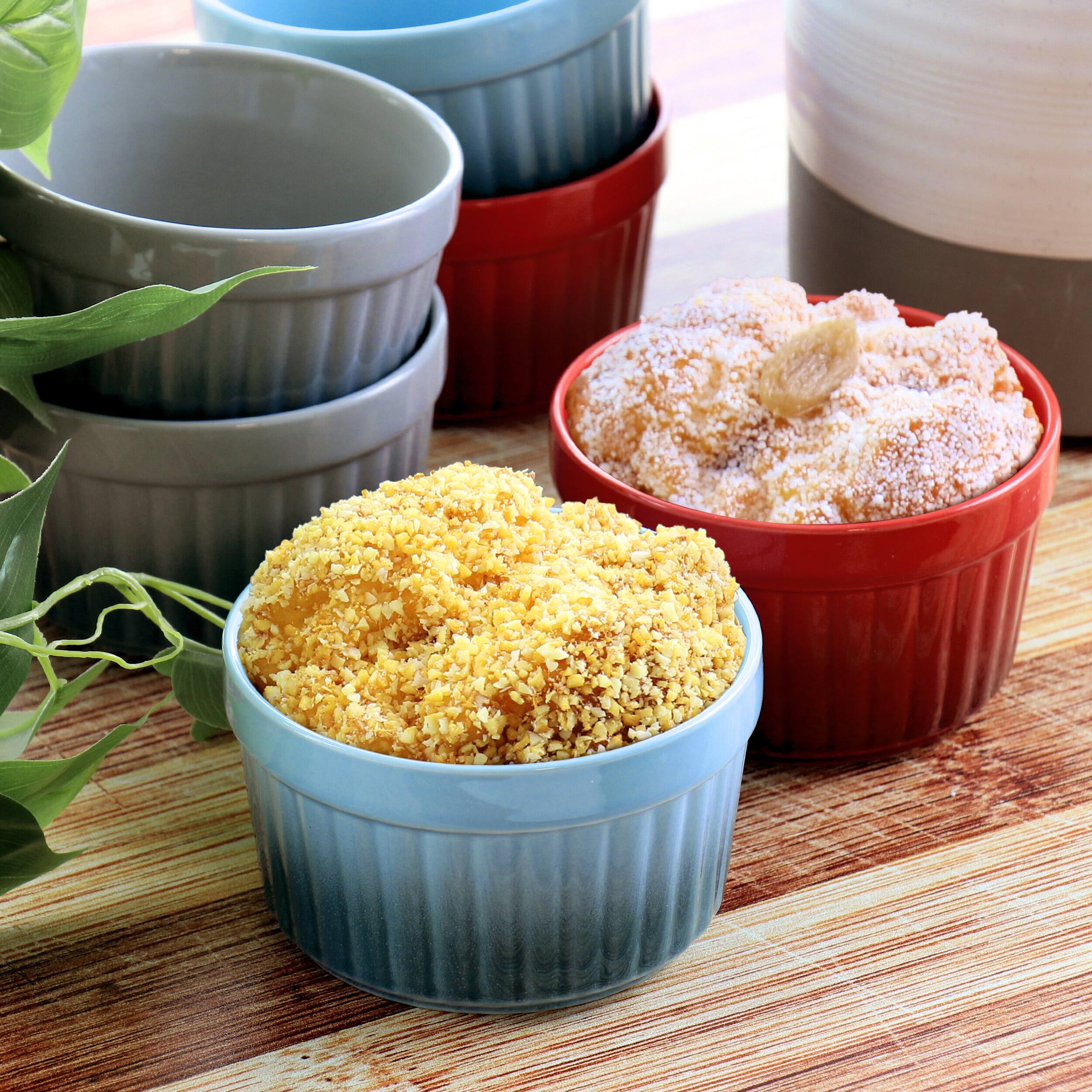 Alt View 5. Crockpot - Crockpot Thornburg 6 Piece 12 Ounce Round Stoneware Ramekin Set in Assorted Colors.