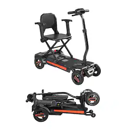Loheer - 4-Wheel Automatic Folding Electric Mobility Scooter 265lbs - Red
