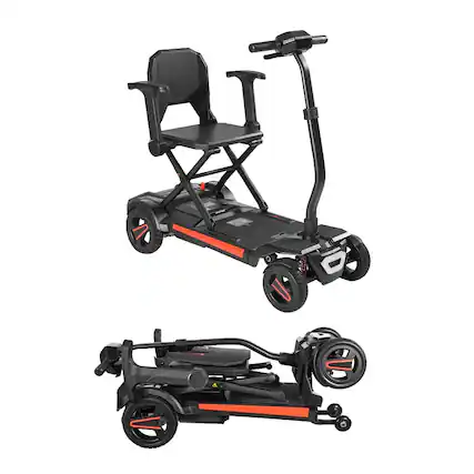 Front. Loheer - Loheer 4-Wheel Automatic Folding Electric Mobility Scooter 265lbs - Red.