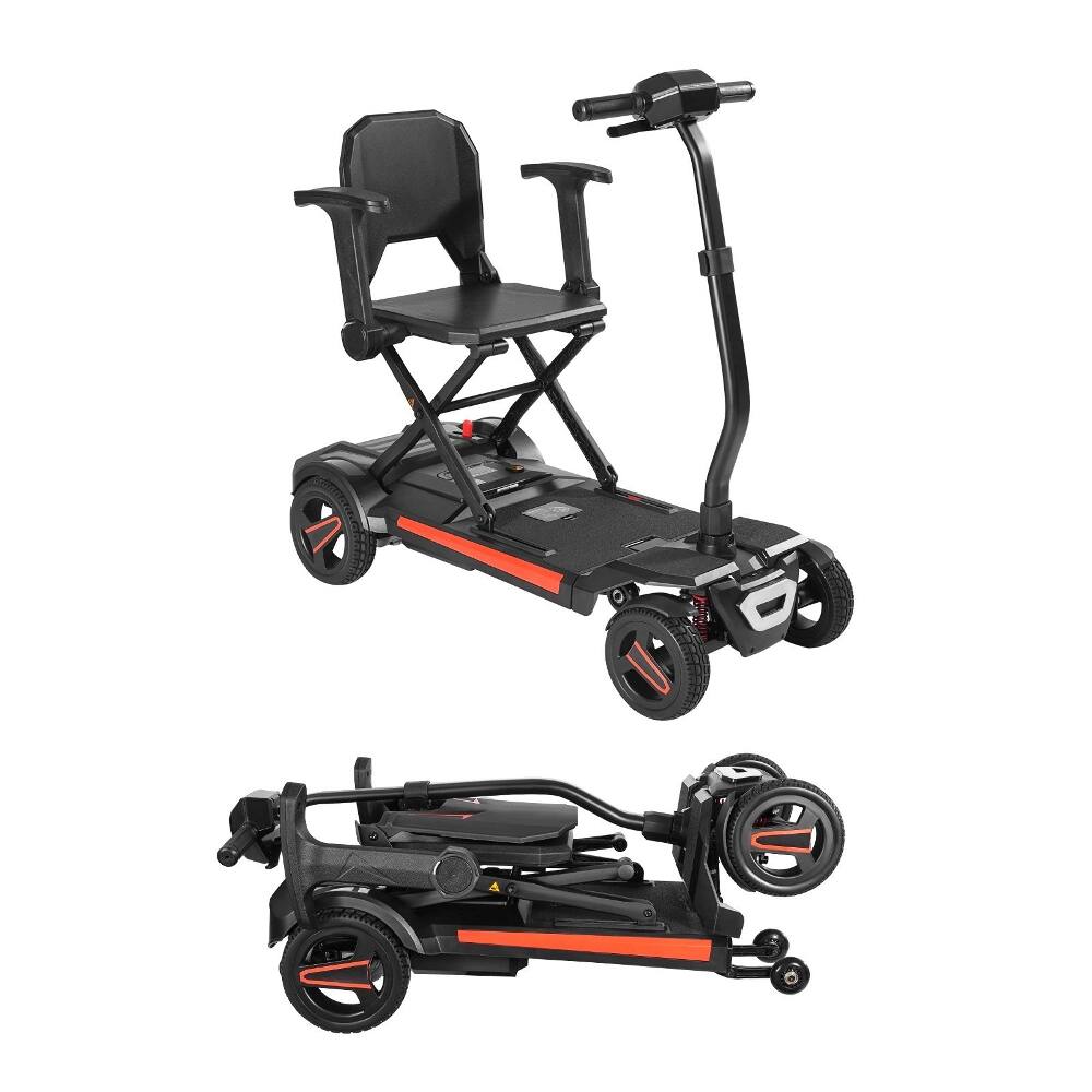 Front. Loheer - Loheer 4-Wheel Automatic Folding Electric Mobility Scooter 265lbs - Red.