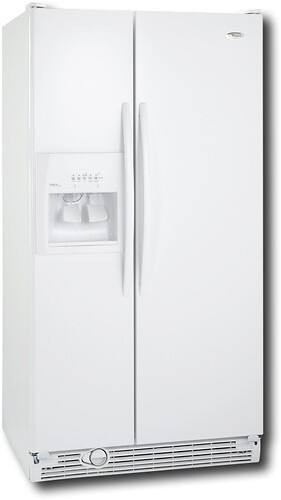 Angle Standard. Whirlpool - 25.3 Cu. Ft. Side-by-Side Refrigerator with Thru-the-Door Ice and Water - White-on-White.