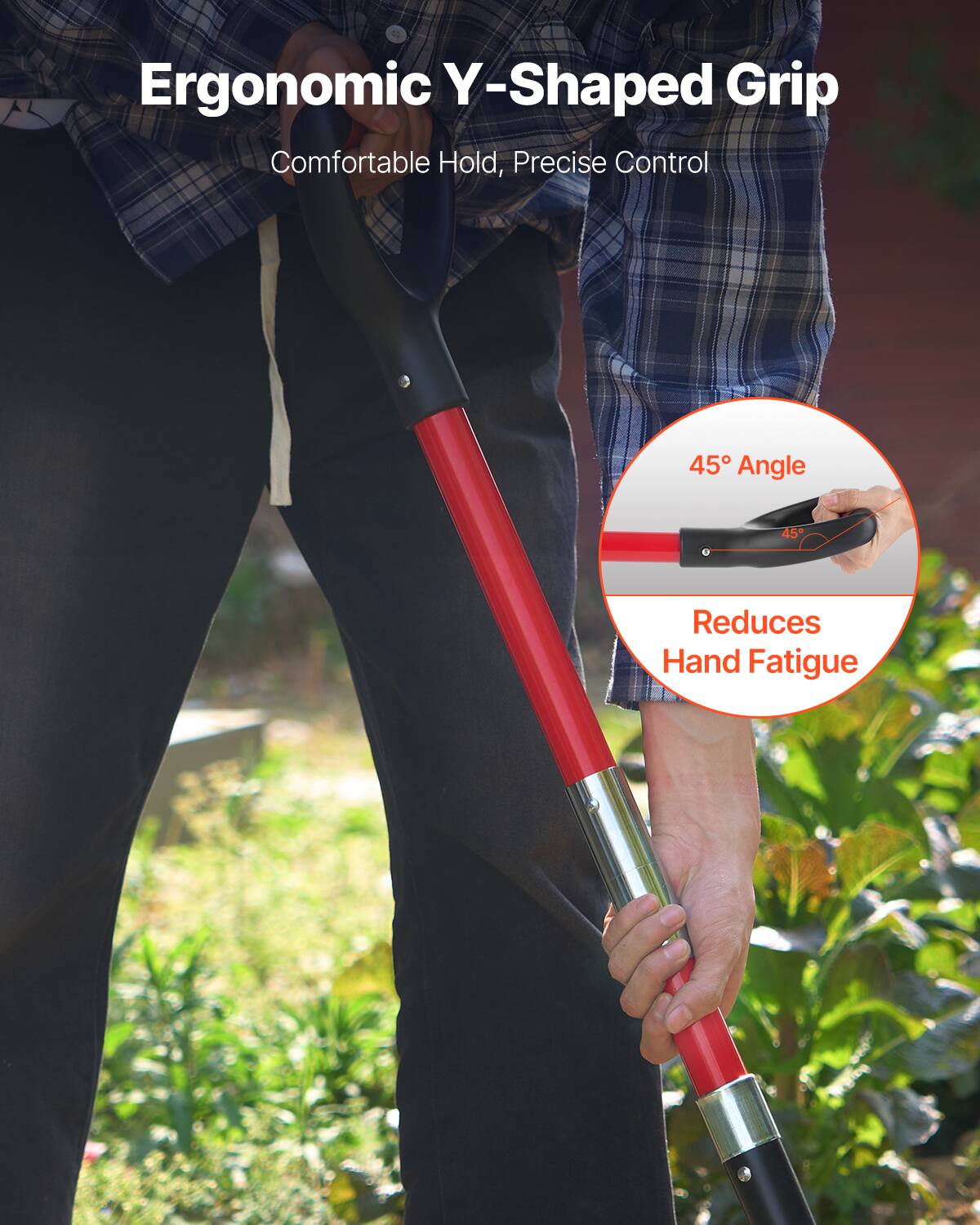 Ergonomic Y-Shaped Grip  
Comfortable Hold, Precise Control  

45° Angle  
Reduces Hand Fatigue