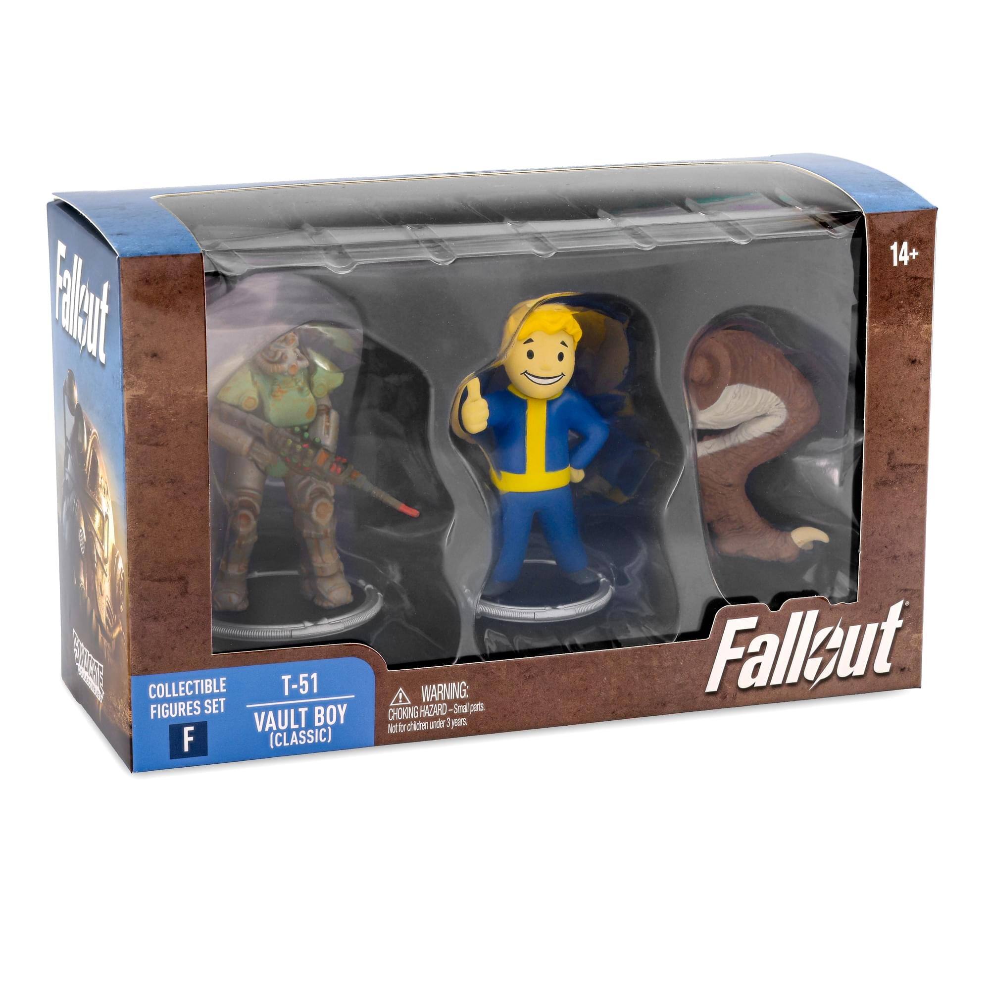 Ee 14+ COLLECTIBLE T-51 FIGURES SET VAULT BOY F (CLASSIC) WARNING: HAZARD - Small parts. CHOKING HAZARD - Small parts. Not for children under 3 years.