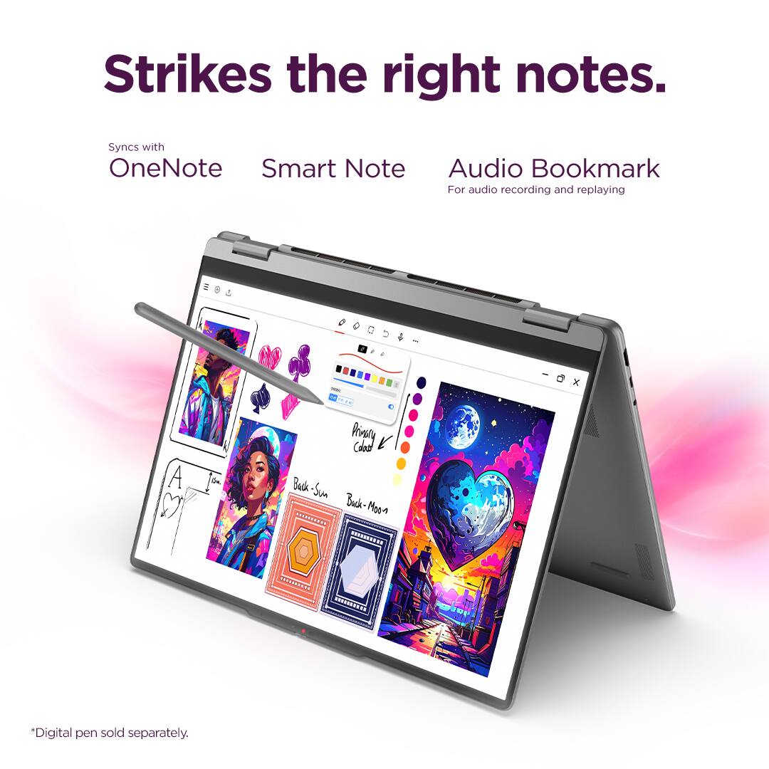 Strikes the right notes.

Syncs with OneNote Smart Note Audio Bookmark  
For audio recording and replaying

*Digital pen sold separately.