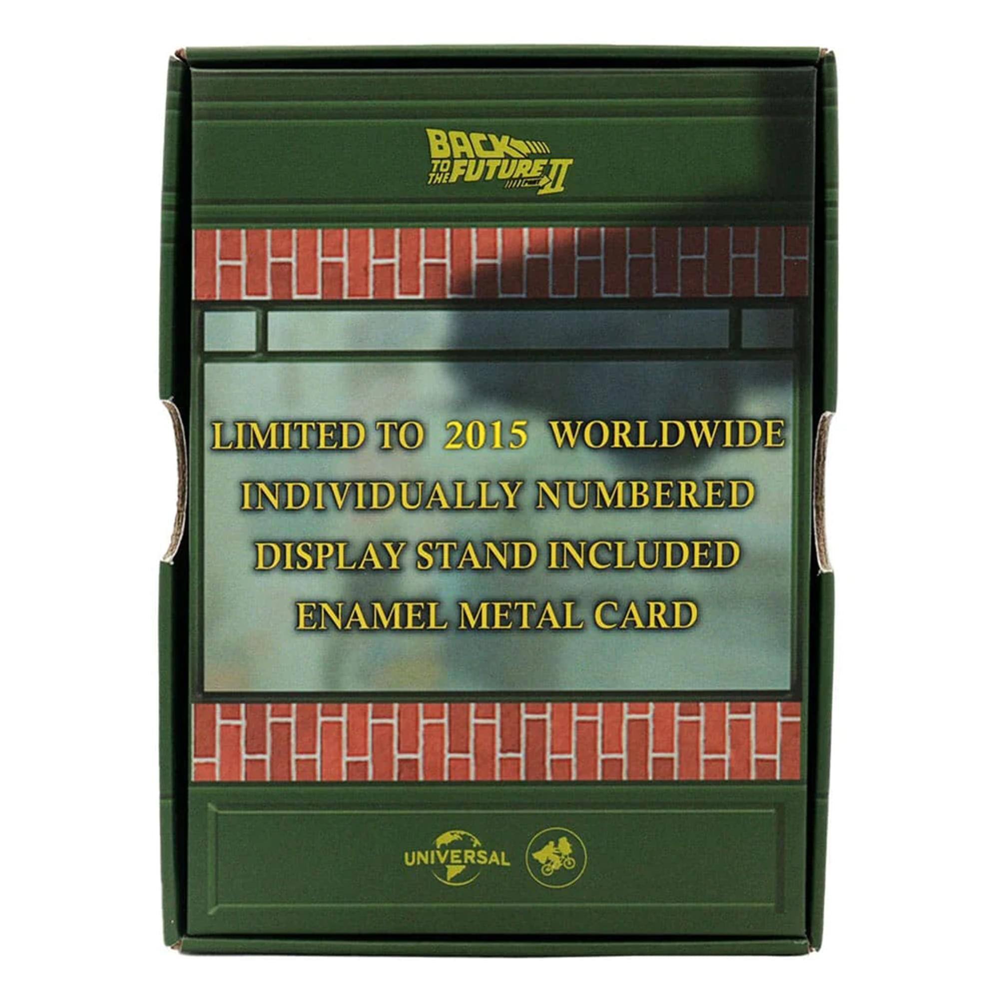 Back to the Future II Limited to 2015 Worldwide Individually Numbered Display Stand Included Enamel Metal Card Universal